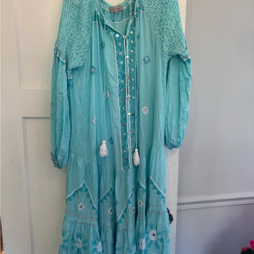 Elegant Aqua Caftan Dress